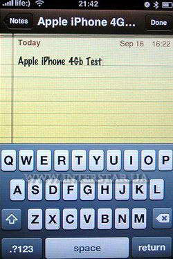 Скриншот меню Notes телефона Apple iPhone